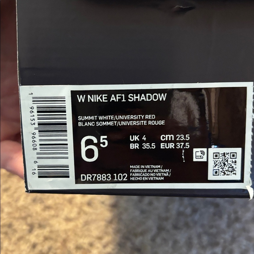 Nike Air Force 1 shadow 6.5 women's white / red - Picture 8 of 8
